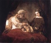 REMBRANDT Harmenszoon van Rijn Jacob Blessing the Sons of Joseph china oil painting reproduction